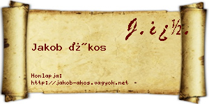 Jakob Ákos névjegykártya